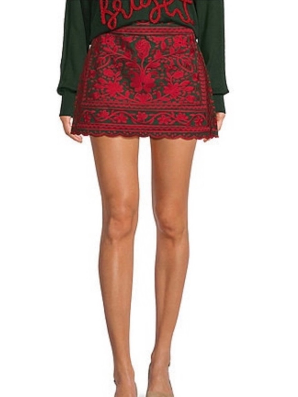 J. Marie Lulu Skirt NWT | J. Marie Embroidered Floral Mini Skirt Sz Medium - - Picture 1 of 11
